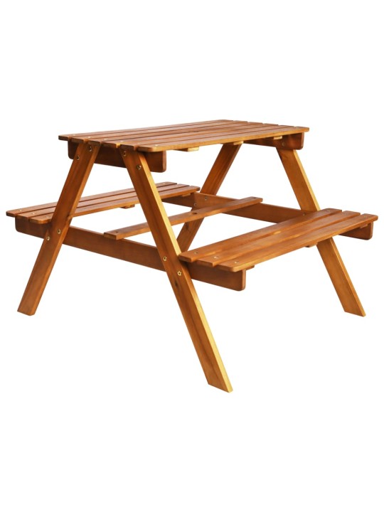 Dětský piknikový stůl se slunečníkem 79x90x60 cm masivní akácie