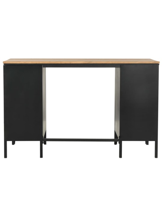 Psací stůl se 2 skříňkami masivní jedle a ocel 120 x 50 x 76 cm