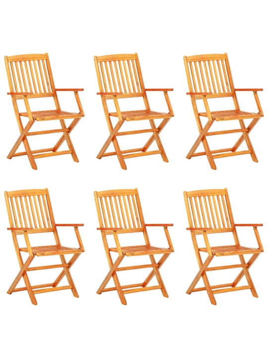 7dílný skládací zahradní jídelní set masivní akáciové dřevo