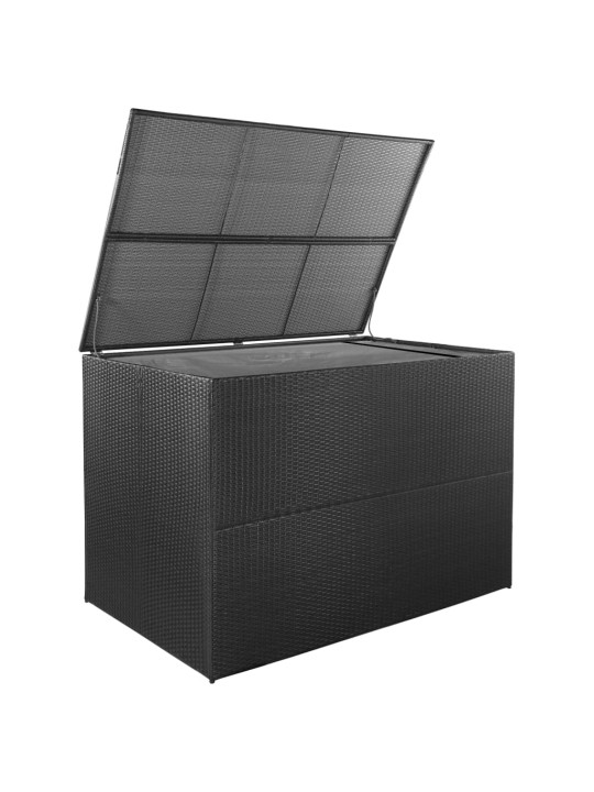 Zahradní úložný box černý 150 x 100 x 100 cm polyratan