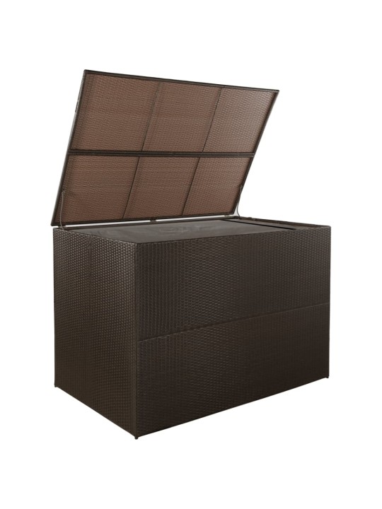 Zahradní úložný box hnědý 150 x 100 x 100 cm polyratan