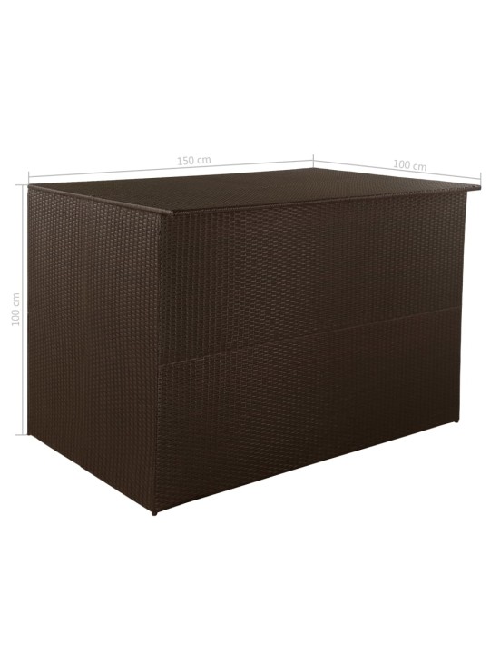 Zahradní úložný box hnědý 150 x 100 x 100 cm polyratan