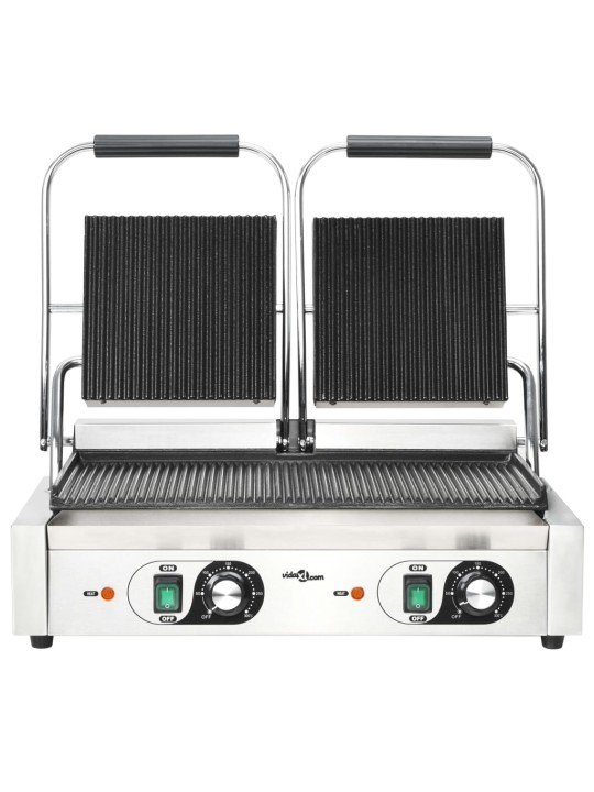 Dvojitý panini gril rýhovaný 3600 W 57 x 30,5 x 20 cm