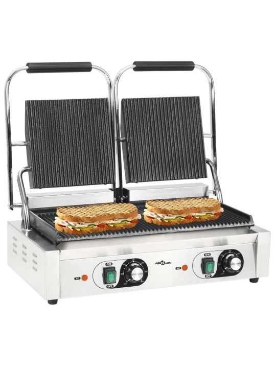 Dvojitý panini gril rýhovaný 3600 W 57 x 30,5 x 20 cm