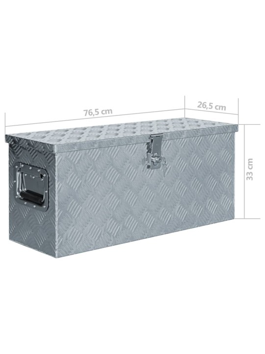 Hliníkový box 76,5 x 26,5 x 33 cm stříbrný
