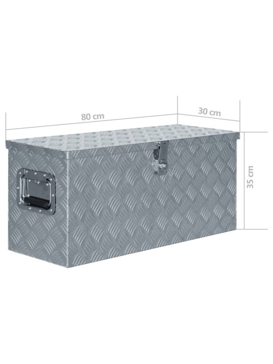 Hliníkový box 80 x 30 x 35 cm stříbrný