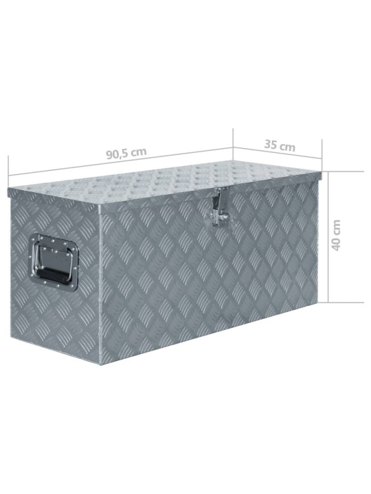 Hliníkový box 90,5 x 35 x 40 cm stříbrný