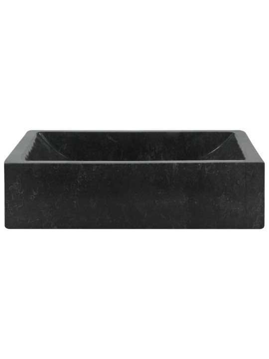 Umyvadlo 45 x 30 x 12 cm mramor černé s vysokým leskem