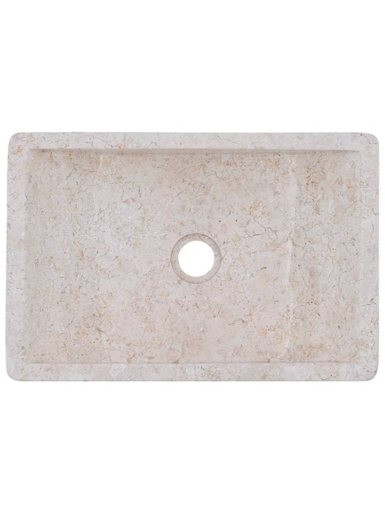 Umyvadlo 45 x 30 x 12 cm mramor krémové s vysokým leskem