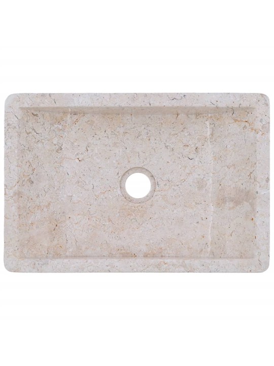 Umyvadlo 45 x 30 x 12 cm mramor krémové s vysokým leskem