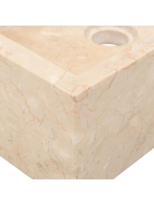 Umyvadlo 45 x 30 x 12 cm mramor krémové s vysokým leskem