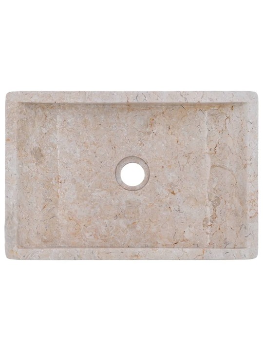 Umyvadlo 45 x 30 x 12 cm mramor krémové s vysokým leskem