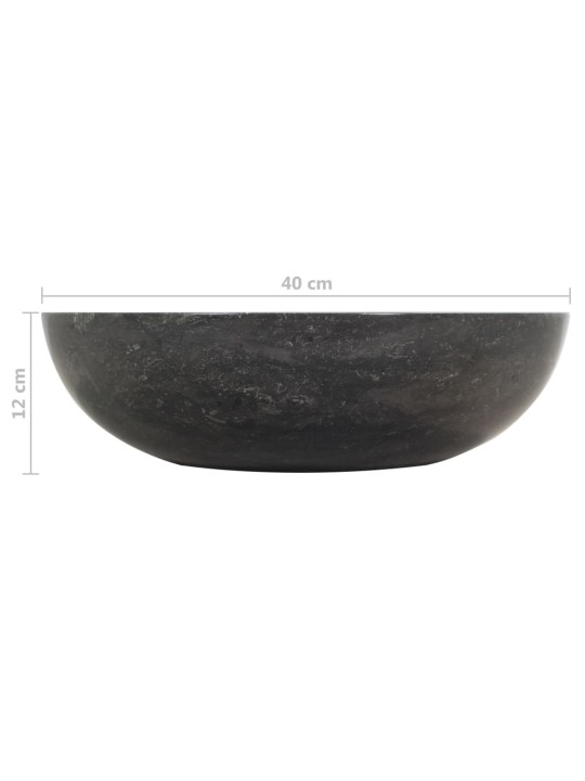 Umyvadlo 40 x 12 cm mramor černé