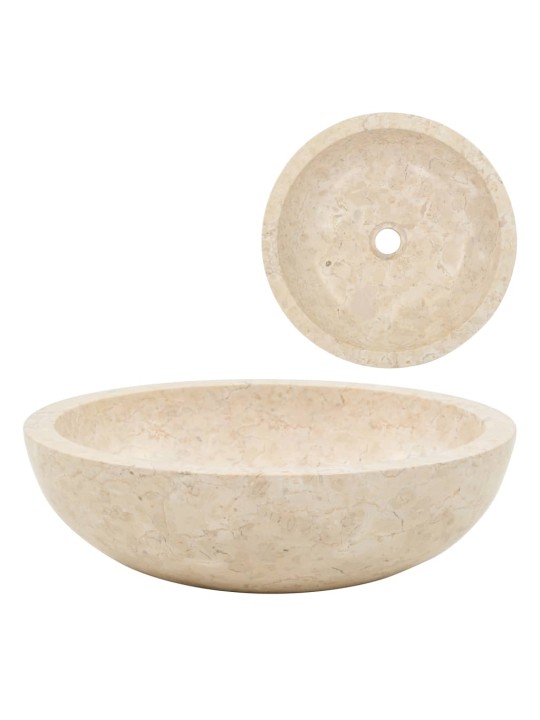 Umyvadlo 40 x 12 cm mramor krémové