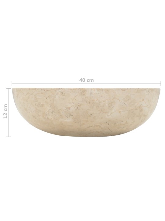 Umyvadlo 40 x 12 cm mramor krémové