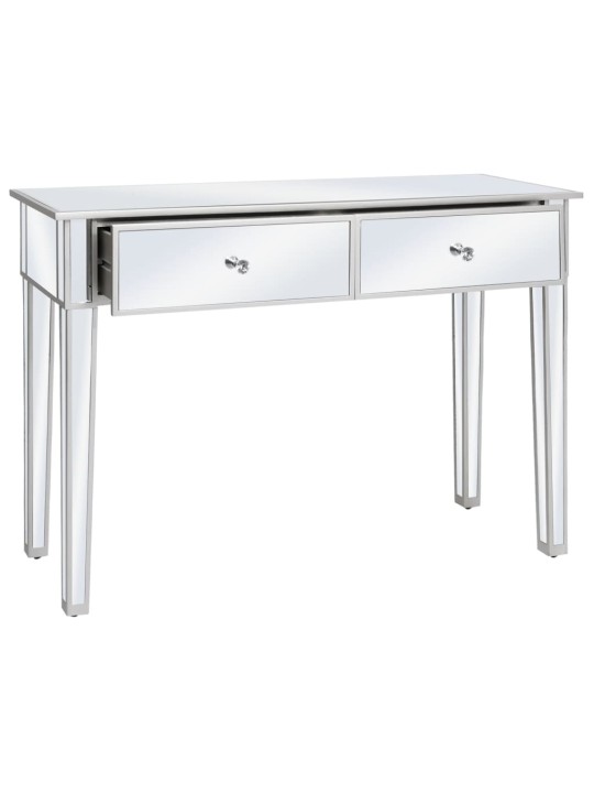Zrcadlový konzolový stolek z MDF a skla 106,5 x 38 x 76,5 cm