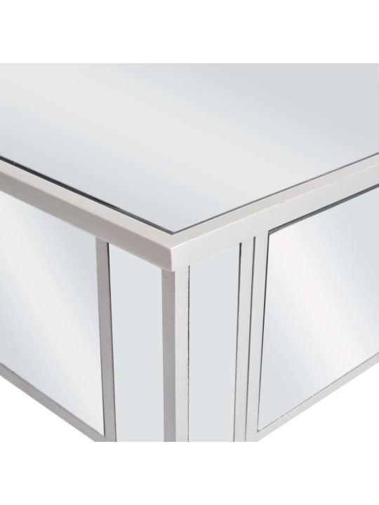 Zrcadlový konzolový stolek z MDF a skla 106,5 x 38 x 76,5 cm
