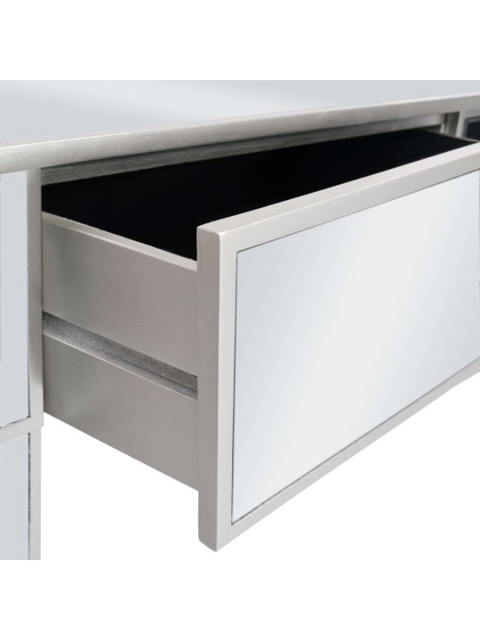 Zrcadlový konzolový stolek z MDF a skla 106,5 x 38 x 76,5 cm