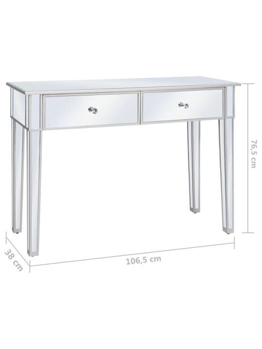 Zrcadlový konzolový stolek z MDF a skla 106,5 x 38 x 76,5 cm