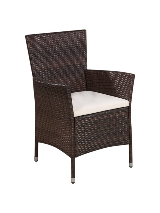 3dílný bistro set polyratan hnědý
