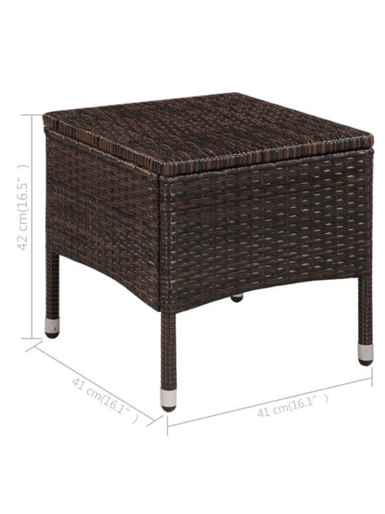 3dílný bistro set polyratan hnědý