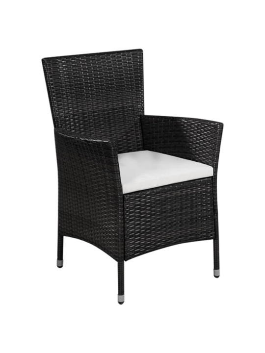 3dílný bistro set polyratan černý