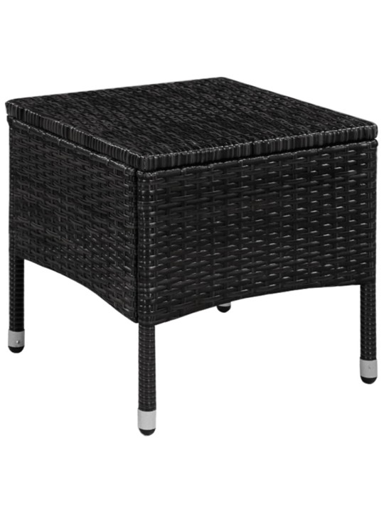 3dílný bistro set polyratan černý