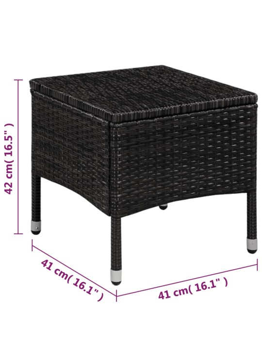 3dílný bistro set polyratan černý