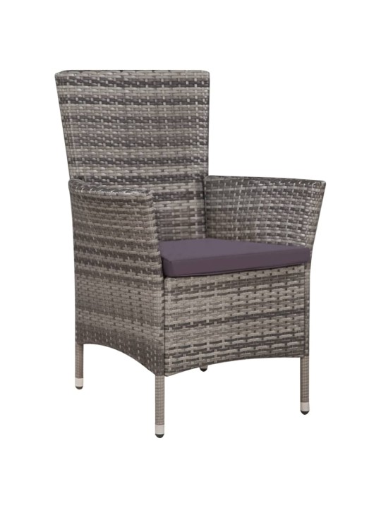3dílný bistro set polyratan šedý
