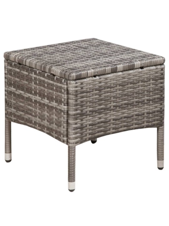 3dílný bistro set polyratan šedý
