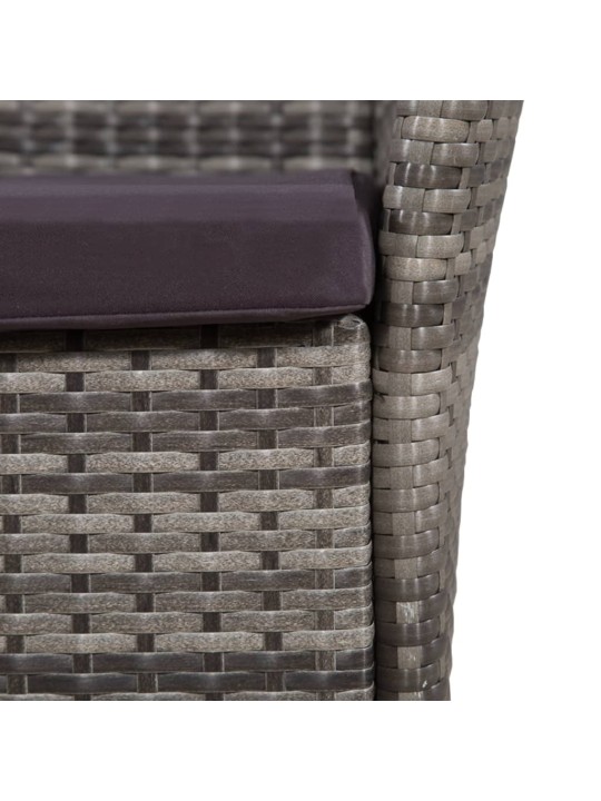3dílný bistro set polyratan šedý