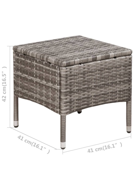 3dílný bistro set polyratan šedý