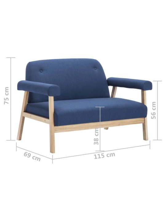 2místná sedačka textil modrá