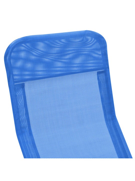 Skládací zahradní lehátka 2 ks textilen modrá