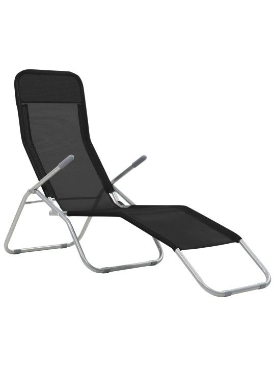 Skládací zahradní lehátka 2 ks textilen modrá