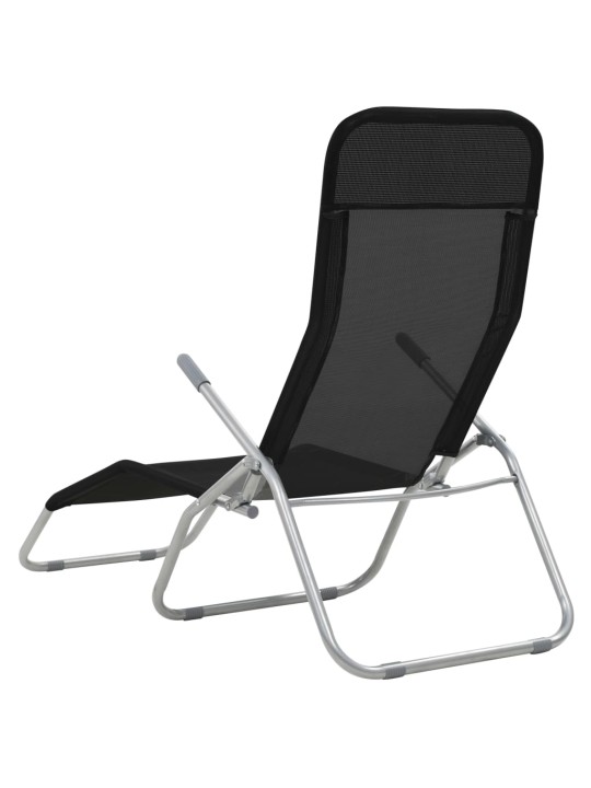 Skládací zahradní lehátka 2 ks textilen modrá