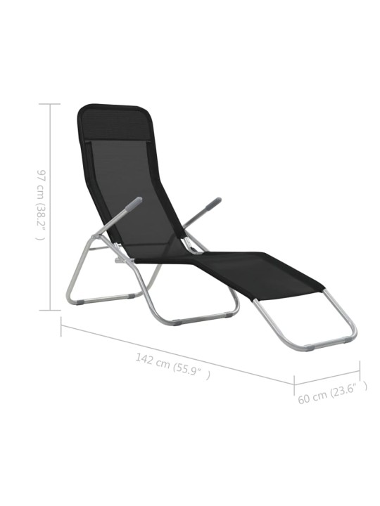 Skládací zahradní lehátka 2 ks textilen modrá