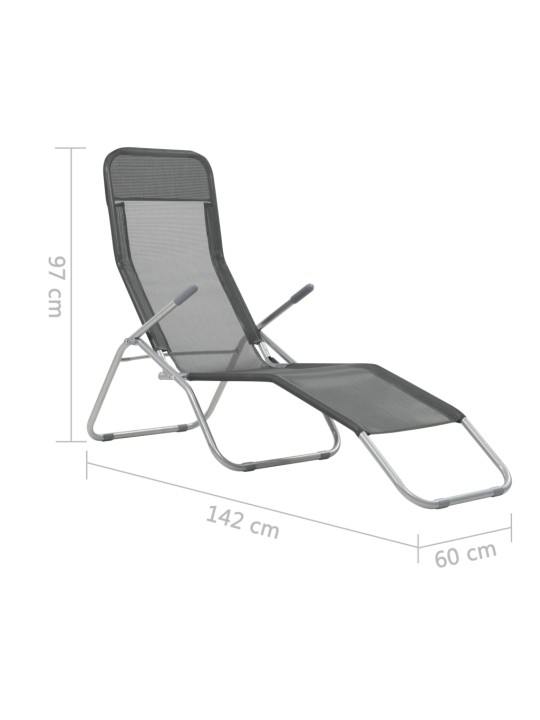 Skládací zahradní lehátka 2 ks textilen antracitová