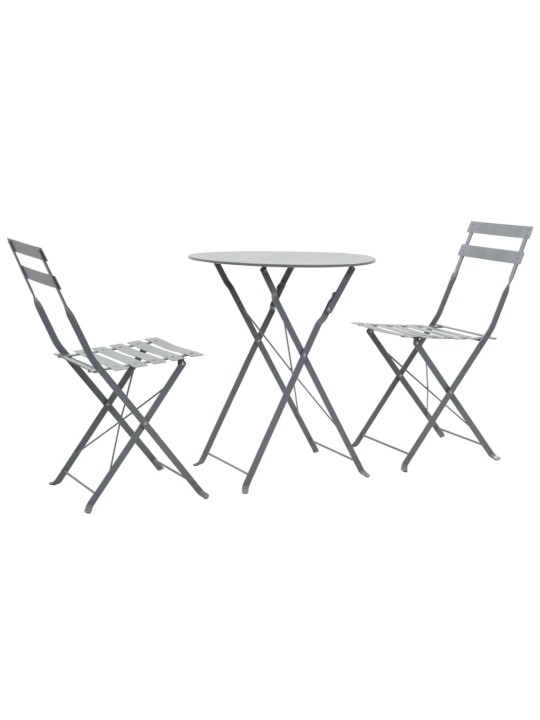 3dílný bistro set ocelový černý