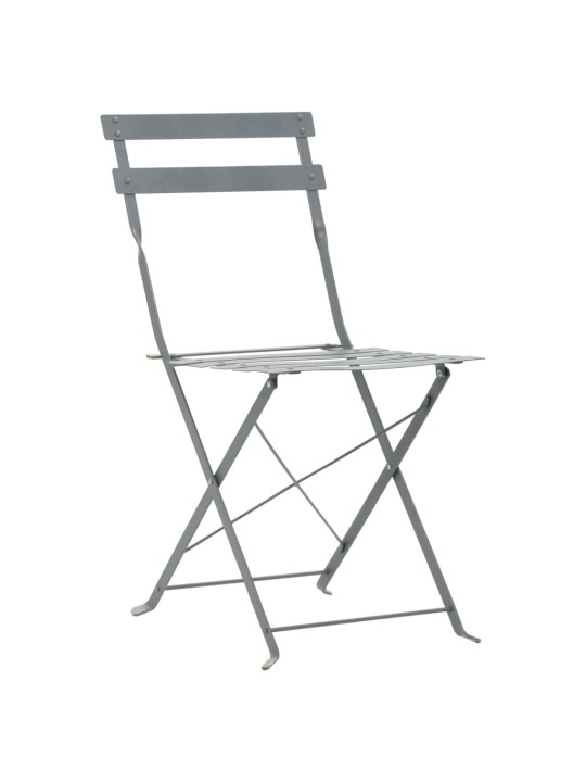 3dílný bistro set ocelový černý