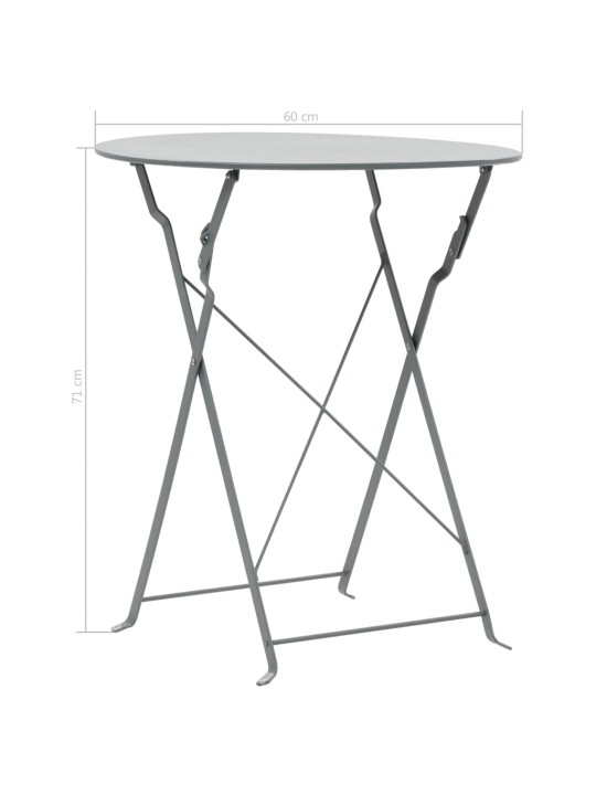 3dílný bistro set ocelový černý