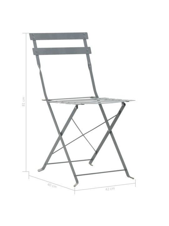 3dílný bistro set ocelový černý