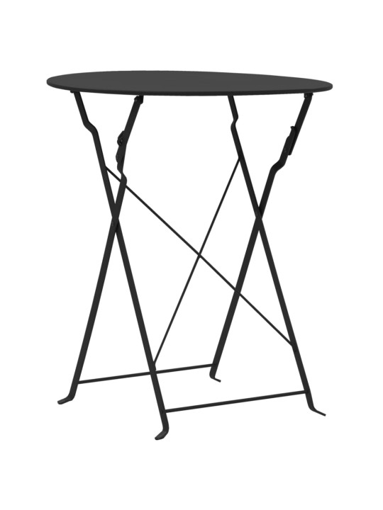3dílný bistro set ocelový černý