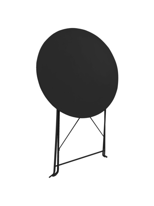 3dílný bistro set ocelový černý