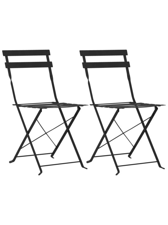 3dílný bistro set ocelový černý