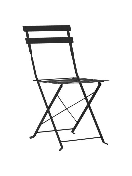 3dílný bistro set ocelový černý