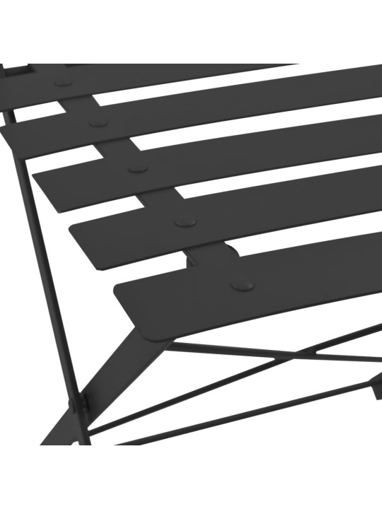 3dílný bistro set ocelový černý