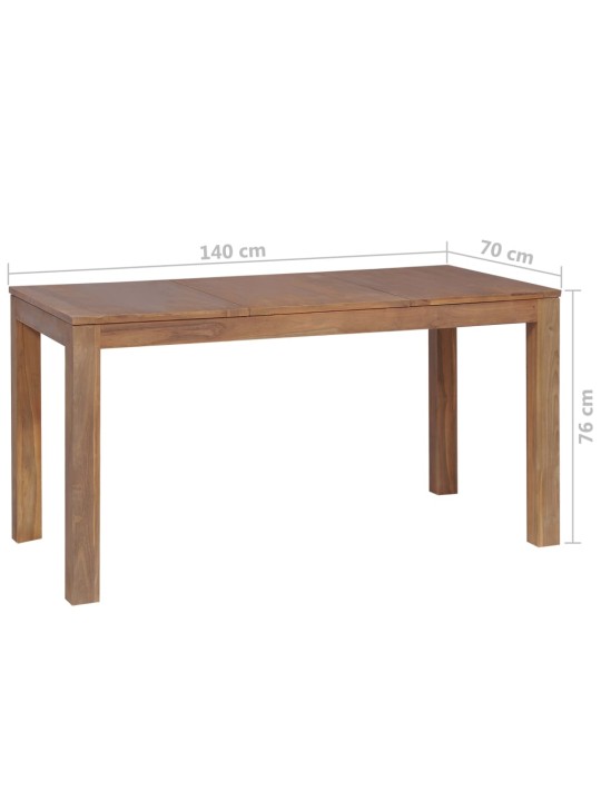 Jídelní stůl masivní teak s přírodním povrchem 140 x 70 x 76 cm
