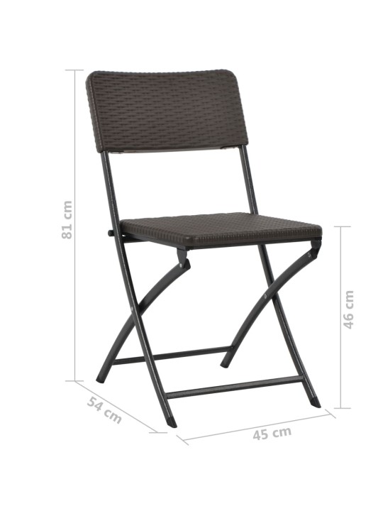 Skládací zahradní židle 2 ks hdpe a ocel hnědé