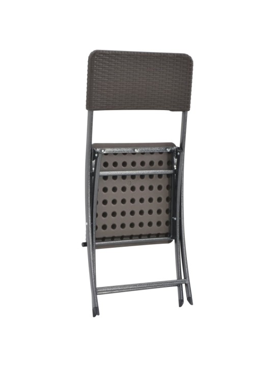 Skládací zahradní židle 4 ks HDPE a ocel hnědé